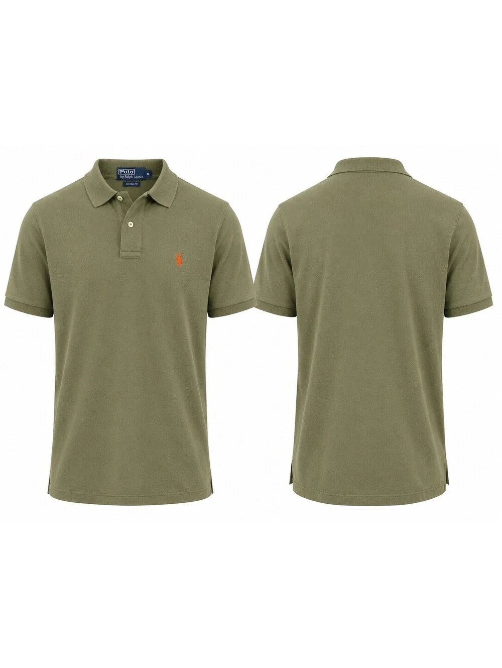 Polo Ralph Lauren Olive Green Polo Shirt Classic Fit Pony Logo Mens Medium